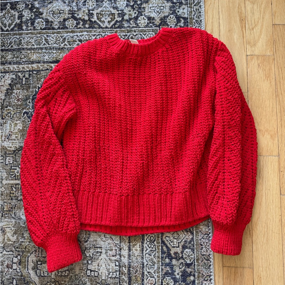 H&M Red Chunky Crewneck Sweater